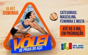 Festival de Duplas de Vôlei de Praia domingo no Açu